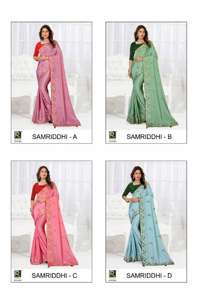 Ronisha Samriddhi New Festive Wear Embroidery Designer Saree Collection